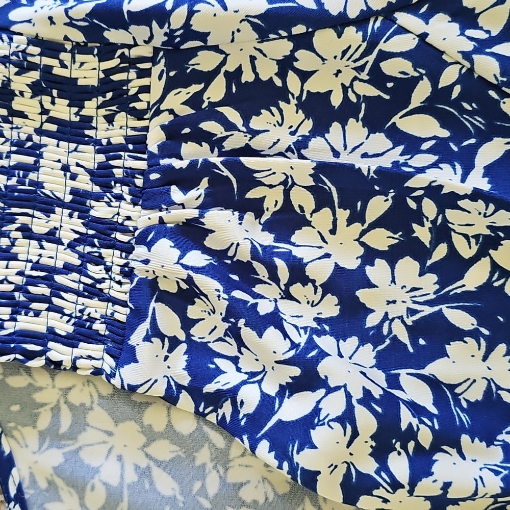 Floral Blue and White Womens  Dress - Picture 3 of 9